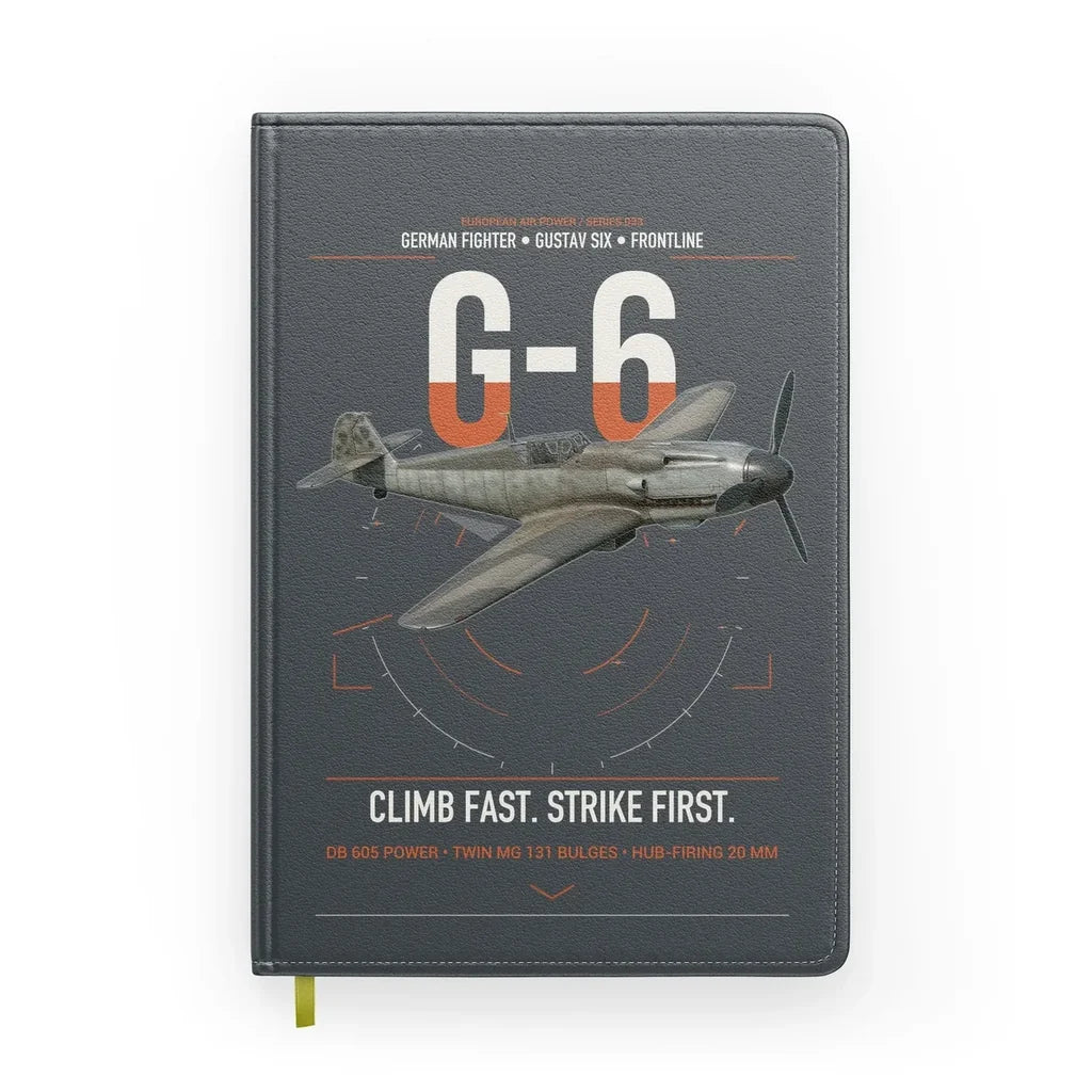 Messerschmitt Bf 109G-6 design on gray notebook