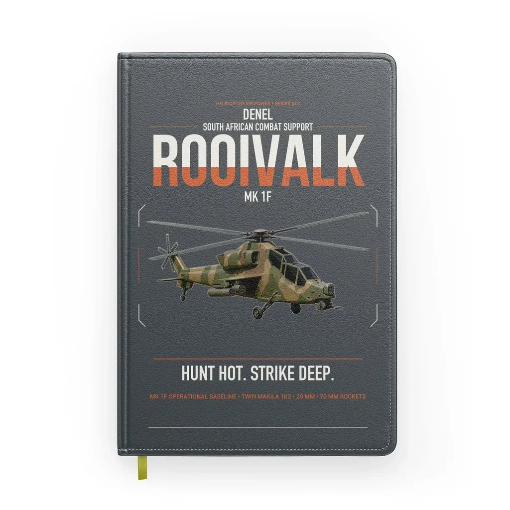 Denel Rooivalk Mk 1F design on gray notebook