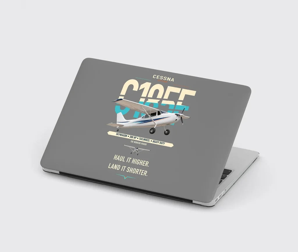 Cessna A185F Skywagon design on gray MacBook case