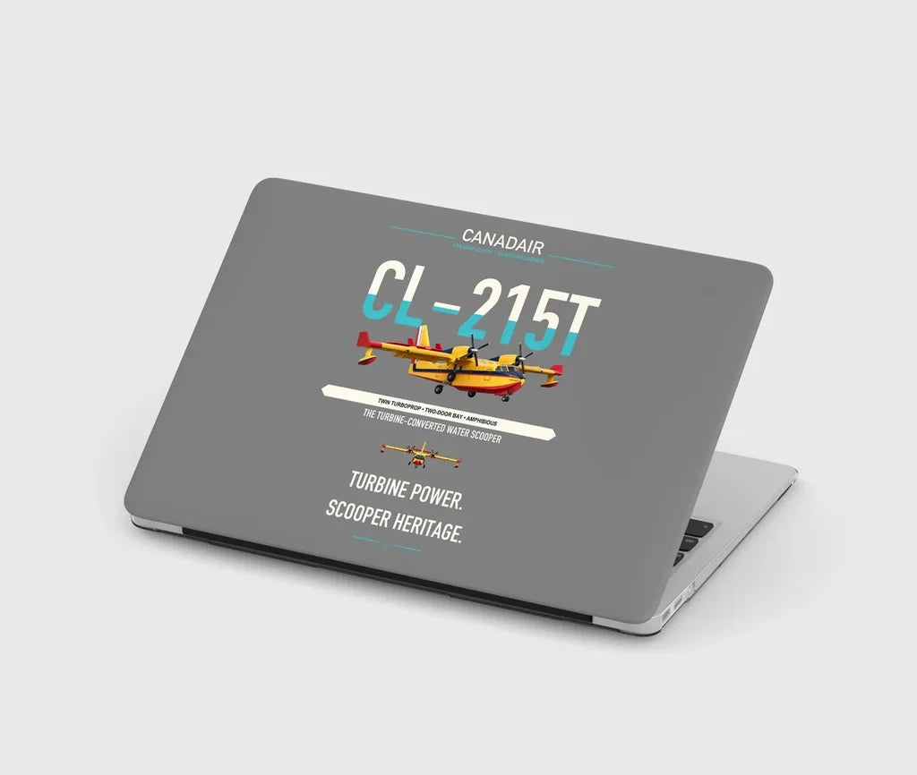 Canadair CL-215T design on gray MacBook case
