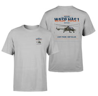 Thumbnail for Westland Wasp HAS1 design on light gray t-shirt, double-side print