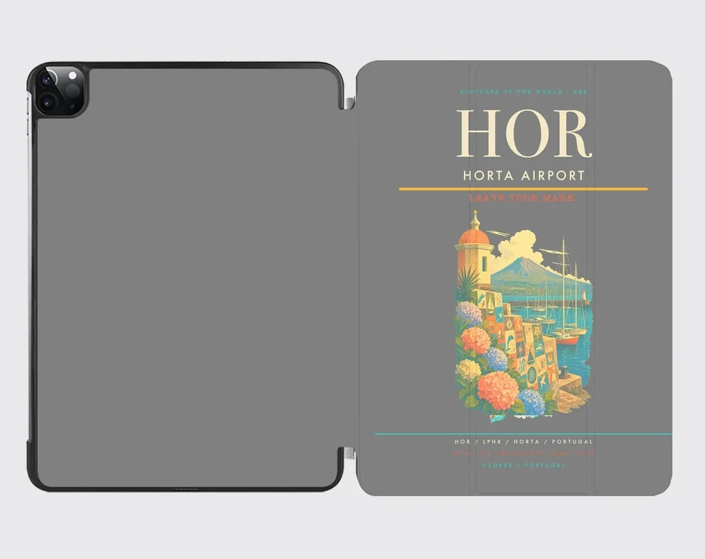 Horta Airport (HOR) design on gray ipad tablet case