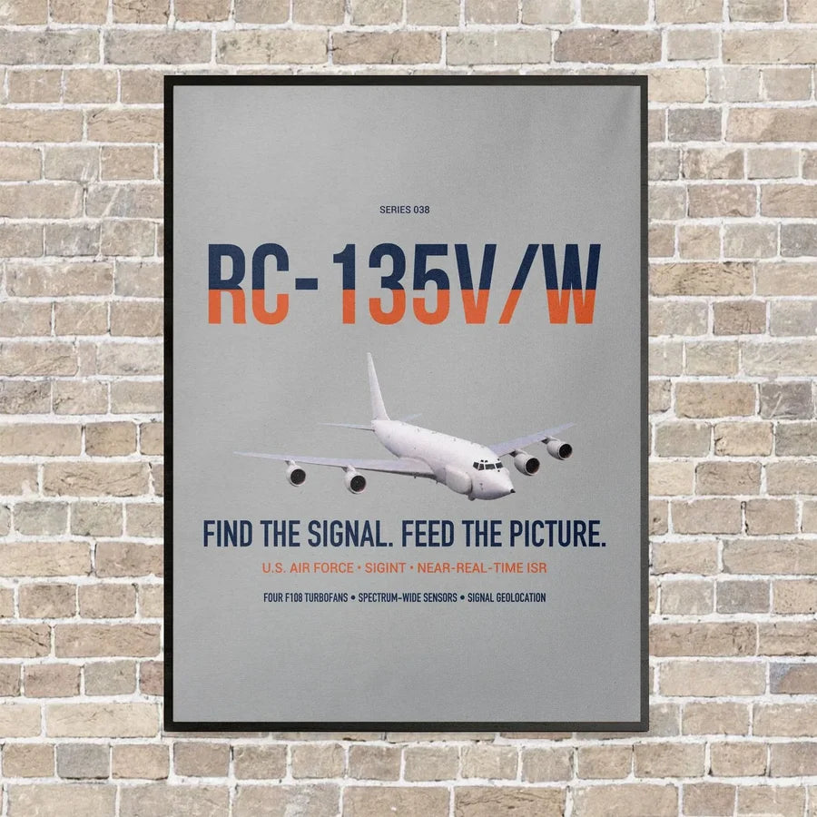 RC-135V W Rivet Joint vertical canvas print - framed - light gray background