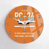 Thumbnail for Pilatus PC-24 design on orange no frame wall clock