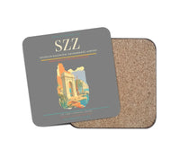 Thumbnail for Szczecin-Goleniów Solidarność Airport (SZZ) design on gray 1 piece coaster