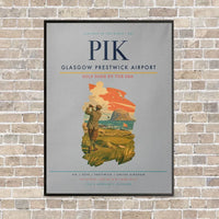 Thumbnail for Glasgow Prestwick Airport PIK vertical canvas print - framed - light gray background