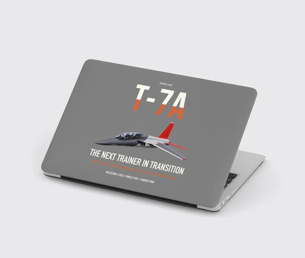 T-7A Red Hawk design on gray MacBook case