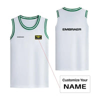 Thumbnail for Embraer & Text Designed Basketball Style Sports Tank Tops - view 11