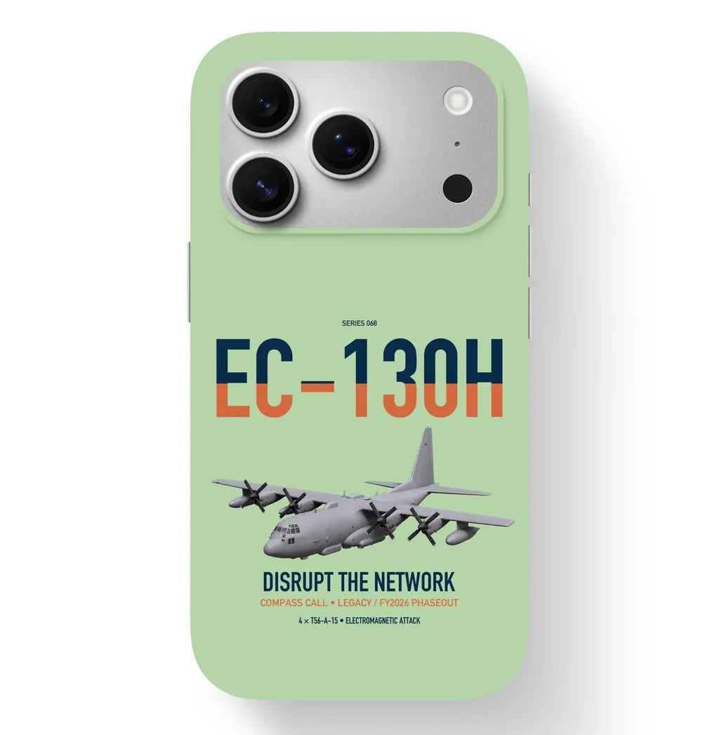 EC-130H Compass Call design on light green magsafe iphone case, for iPhone 17 Pro