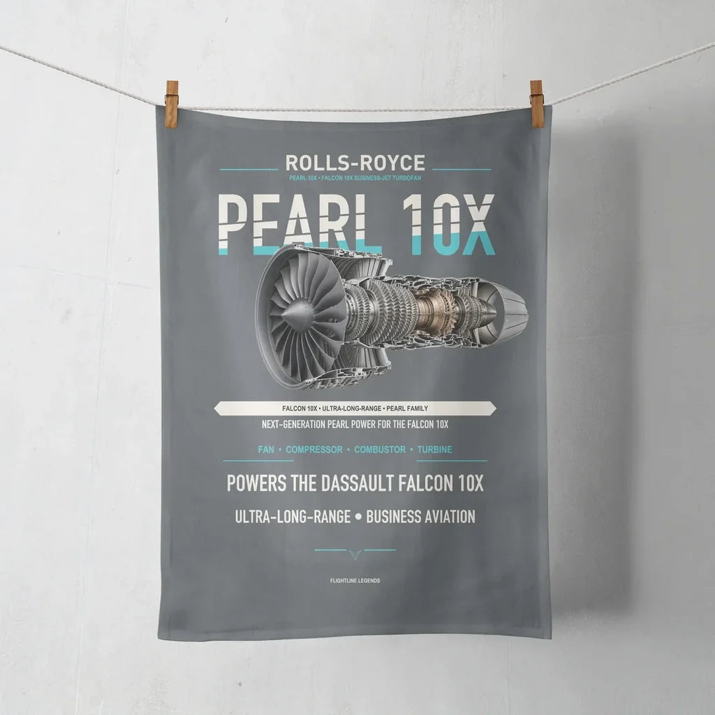 PEARL 10X design on gray towel