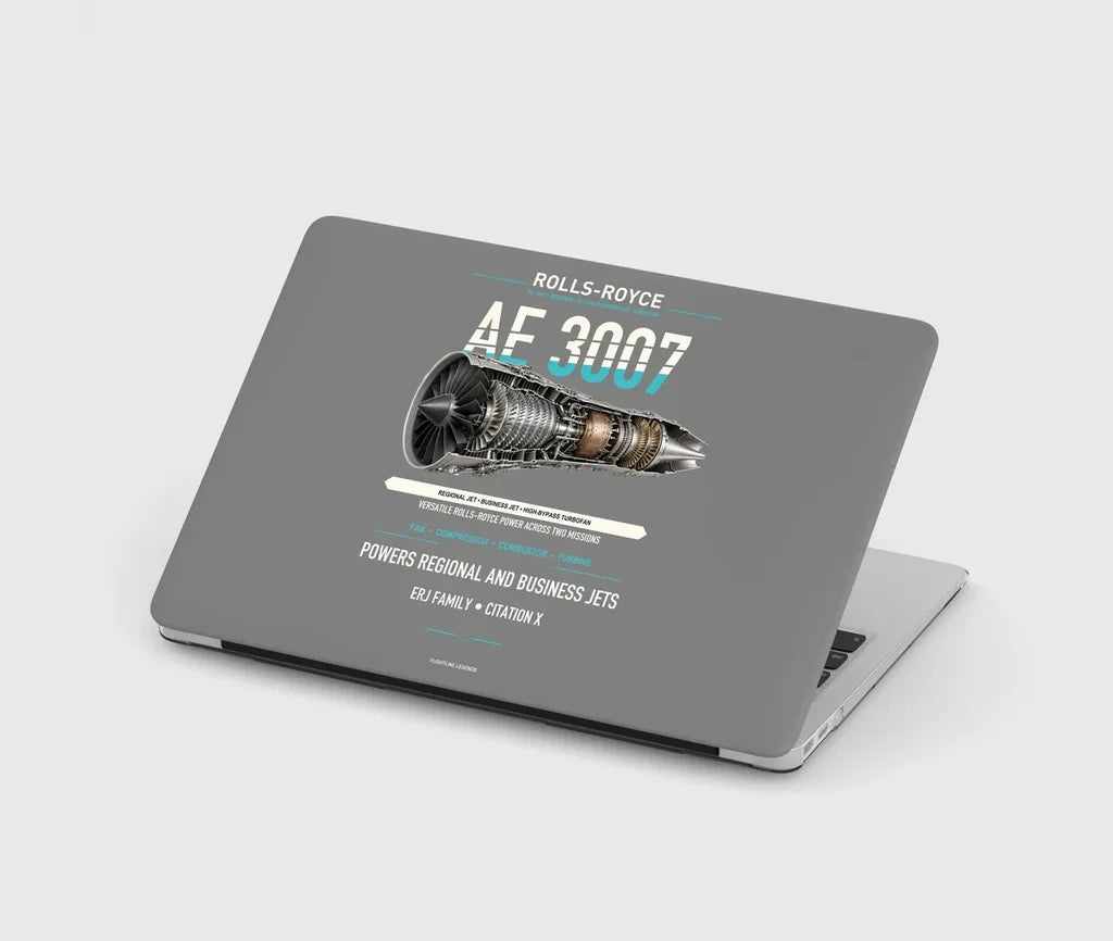 AE 3007 design on gray MacBook case