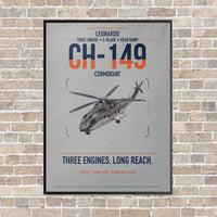 Thumbnail for Leonardo CH-149 Cormorant vertical canvas print - framed - light gray background
