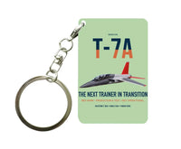 Thumbnail for T-7A Red Hawk design on light green designed key chain, double-side print