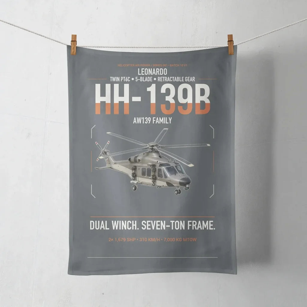Leonardo HH-139B design on gray towel