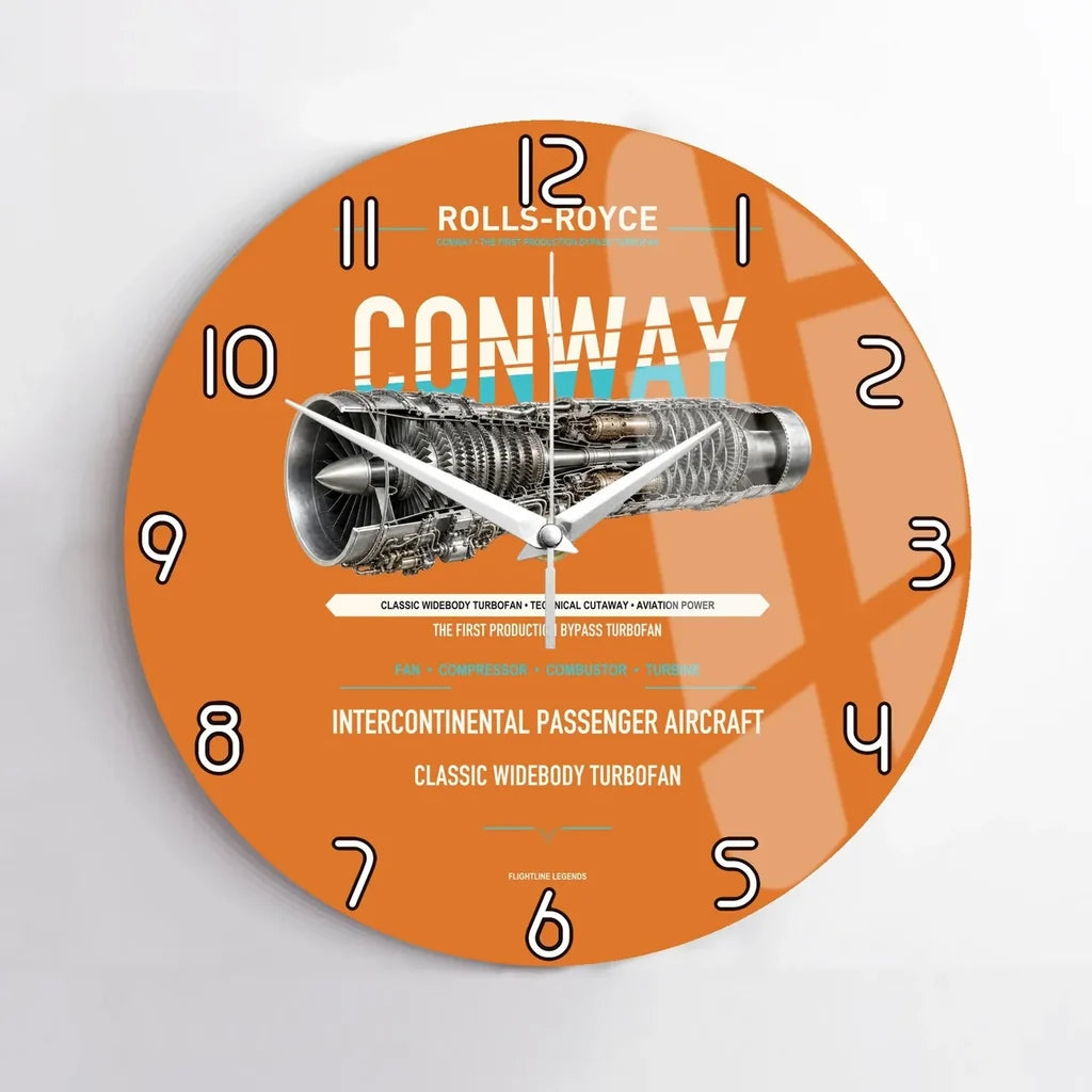 CONWAY design on orange no frame wall clock