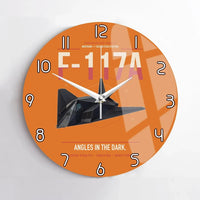 Thumbnail for F-117A Nighthawk design on orange no frame wall clock
