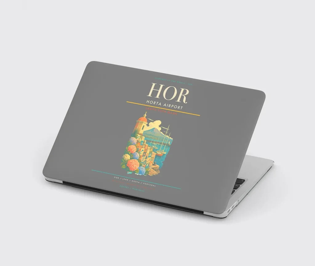 Horta Airport (HOR) design on gray MacBook case