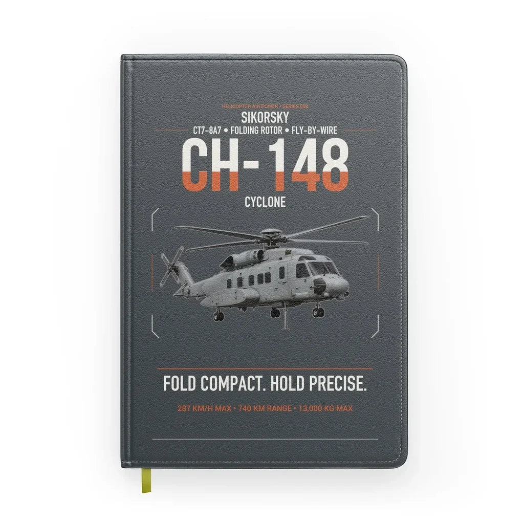 Sikorsky CH-148 Cyclone design on gray notebook