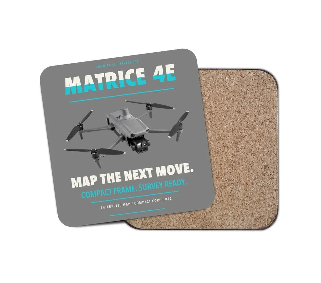 DJI Matrice 4E design on gray 1 piece coaster