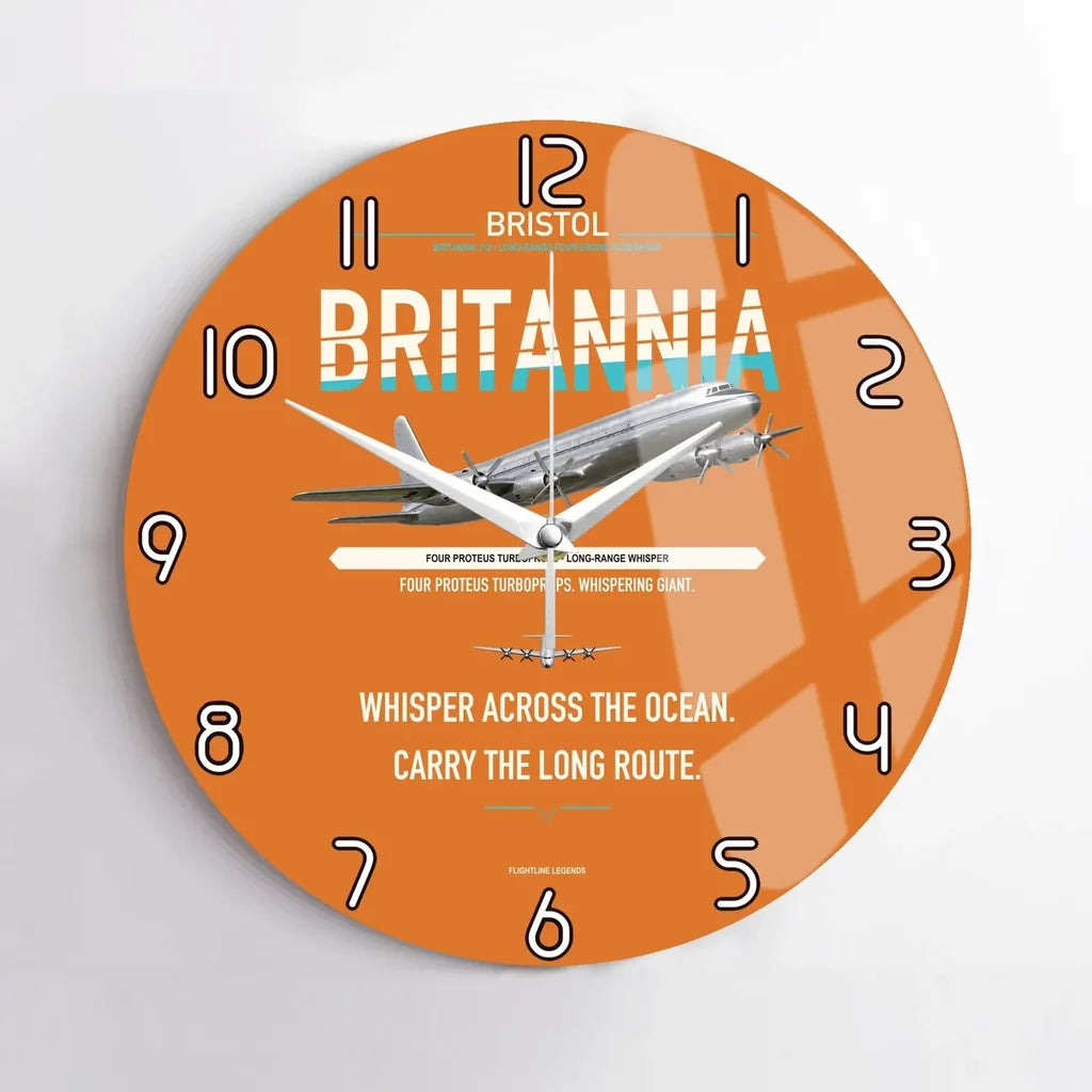 Bristol Britannia 312 design on orange no frame wall clock