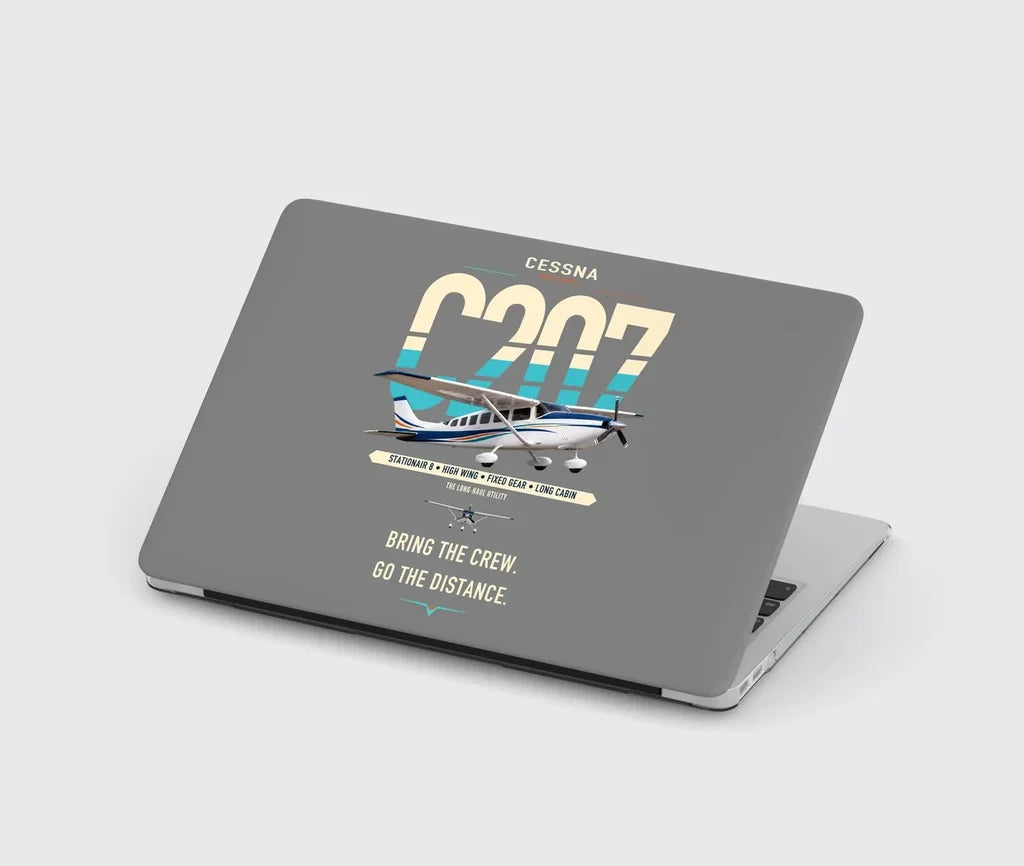 Cessna T207A Stationair 8 design on gray MacBook case