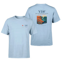 Thumbnail for Deer Lake Regional Airport (YDF) design printed on light blue double-side t-shirt