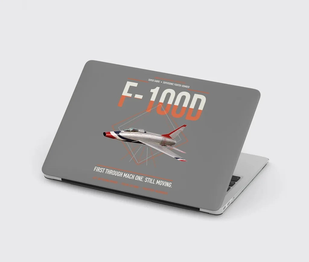 F-100D Super Sabre design on gray MacBook case