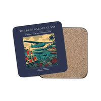 Thumbnail for The Reef Garden Glass - Designed Coasters design on navy blue 1-piece