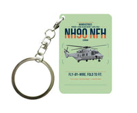 Thumbnail for NHIndustries NH90 NFH Caïman design on light green designed key chain, double-side print