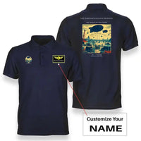 Thumbnail for VINTAGE G4521 - The Barrage Balloon Morning - Double-Side Polo T-Shirt design on navyblue+name