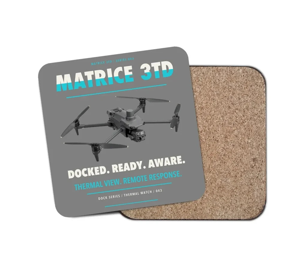 DJI Matrice 3TD design on gray 1 piece coaster