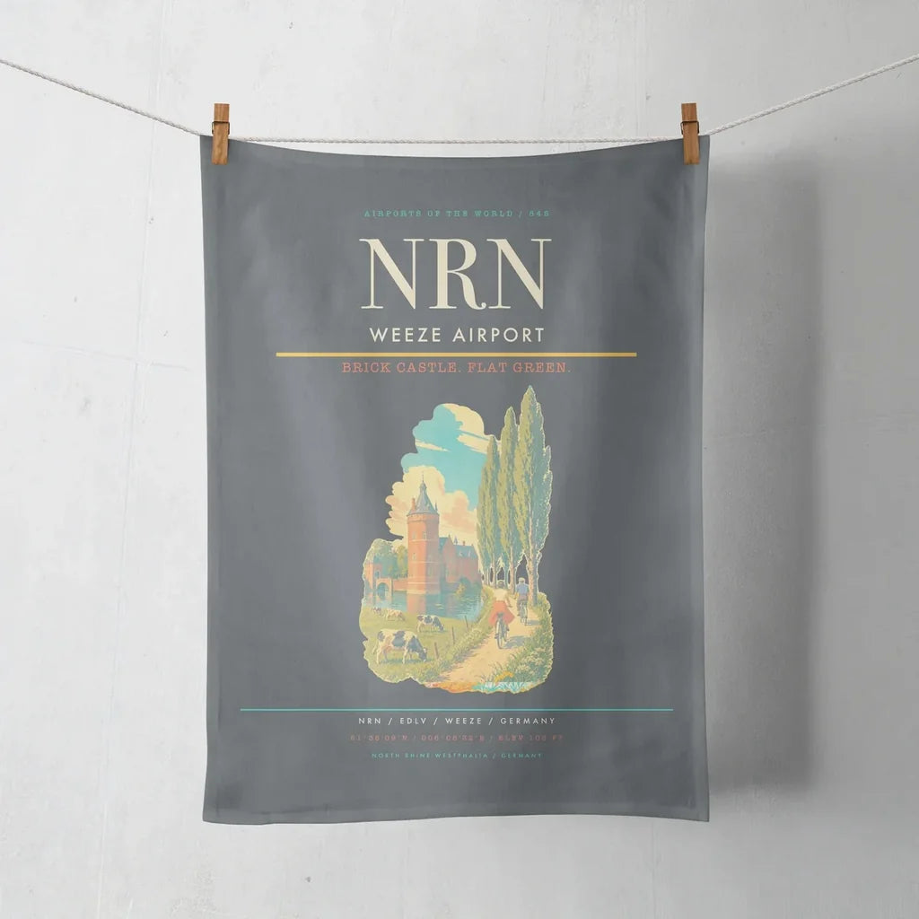 Weeze Airport (NRN) design on gray towel
