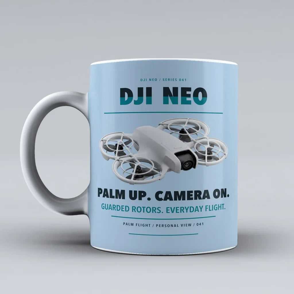 Neo Mug design on light blue dji