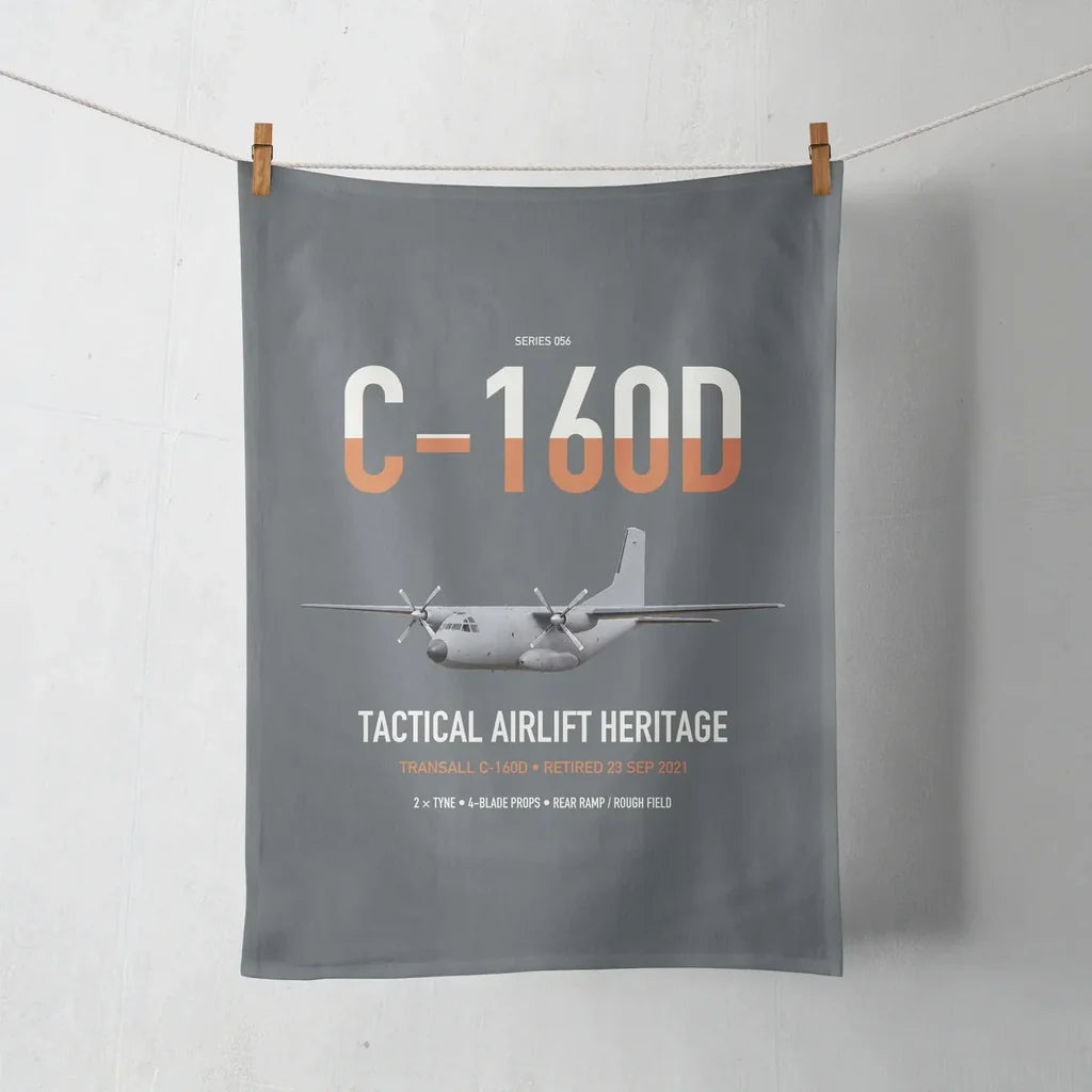 Transall C-160D design on gray towel