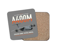 Thumbnail for Airbus A400M Atlas design on gray 1 piece coaster