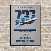 Thumbnail for Boeing 737-900ER vertical canvas print - framed - light gray background