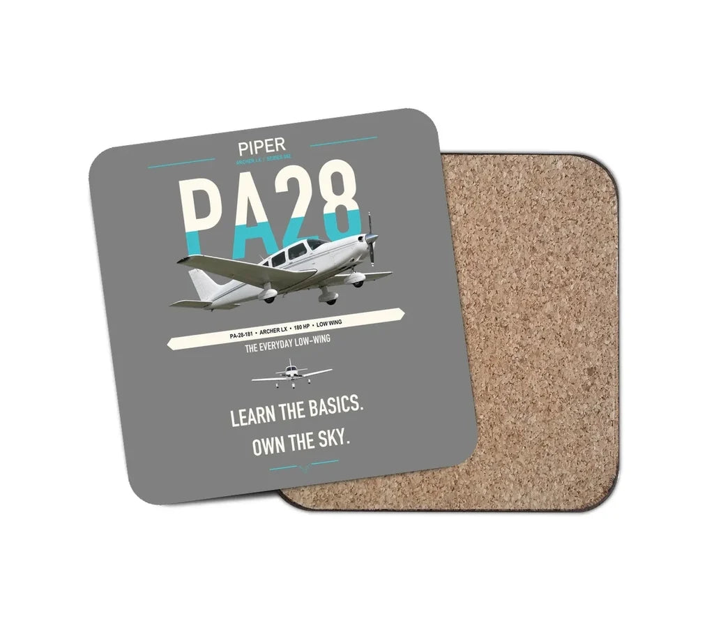 Piper PA-28-181 Archer LX design on gray 1 piece coaster