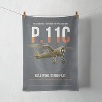 Thumbnail for PZL P.11c design on gray towel