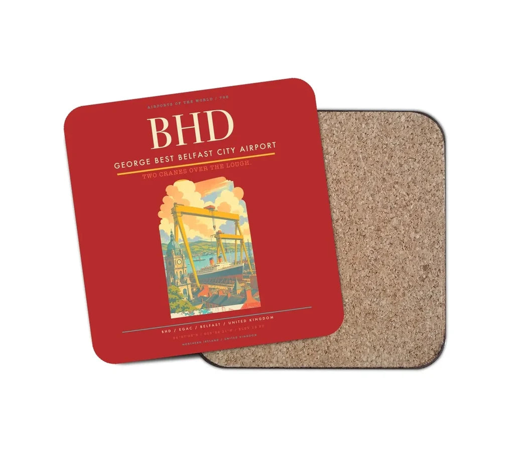 George Best Belfast City Airport BHD Coaster 1-Piece - Red