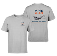 Thumbnail for C-2A Greyhound design on light gray double-side t-shirt, double-side print