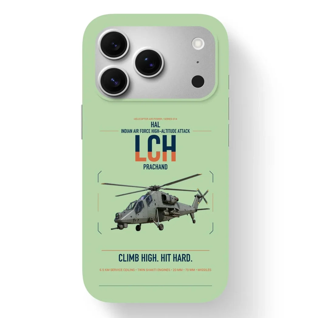 HAL LCH Prachand design on light green magsafe iphone case, for iPhone 17 Pro