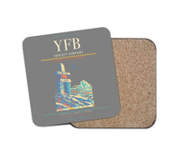 Thumbnail for Iqaluit Airport (YFB) design on gray 1 piece coaster