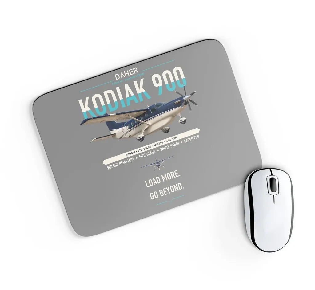Daher Kodiak 900 design on gray rectangle mouse pad