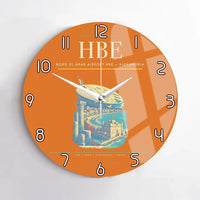 Thumbnail for Borg El Arab Airport (HBE) design on orange no frame wall clock