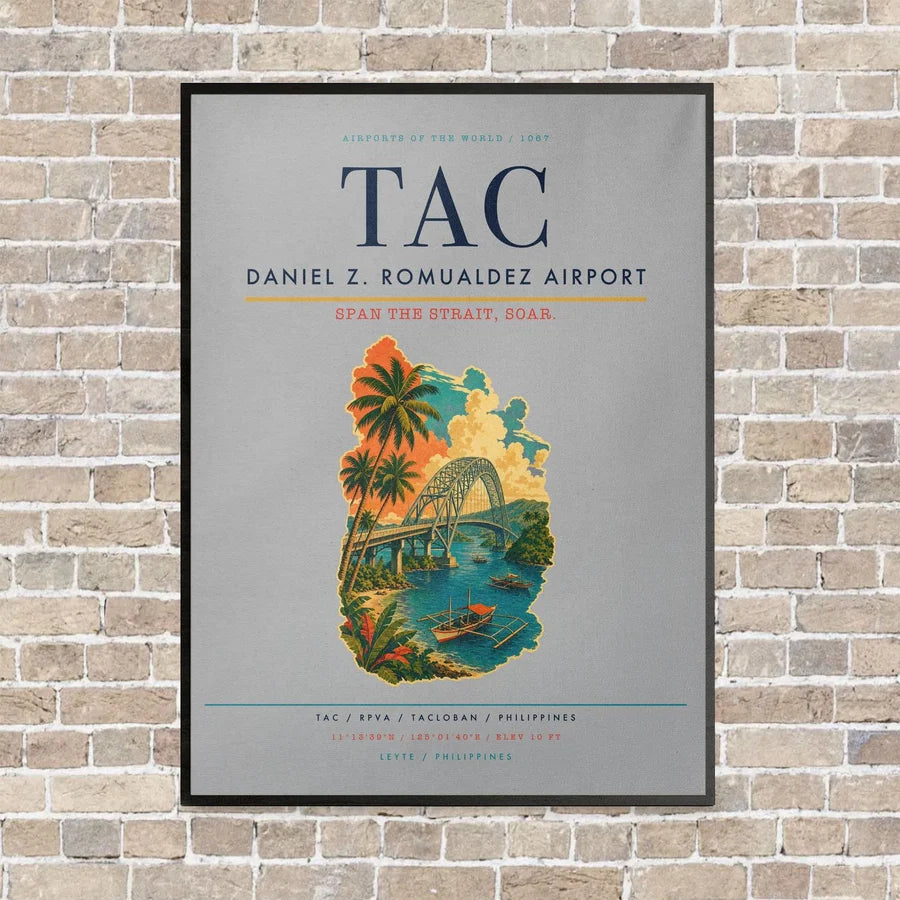 Daniel Z. Romualdez Airport TAC vertical canvas print - framed - light gray background