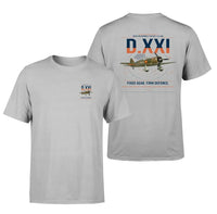 Thumbnail for Fokker D.XXI — Dutch LVA aircraft 221 design on light gray t-shirt, double-side print