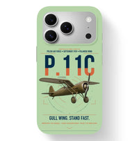 Thumbnail for PZL P.11c design on light green magsafe iphone case, for iPhone 17 Pro