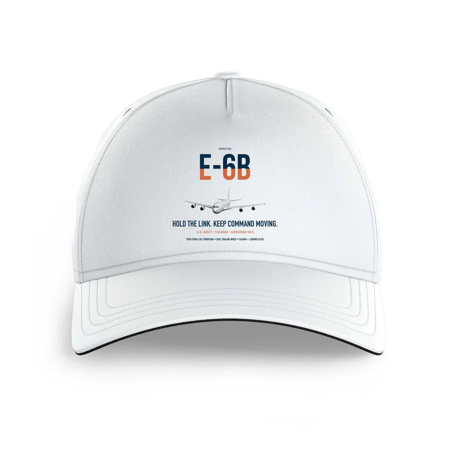 E-6B Mercury design on white printed hat