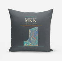 Thumbnail for Molokai Airport (MKK) design on gray pillow