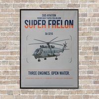 Thumbnail for Sud Aviation SA 321G Super Frelon vertical canvas print - framed - light gray background
